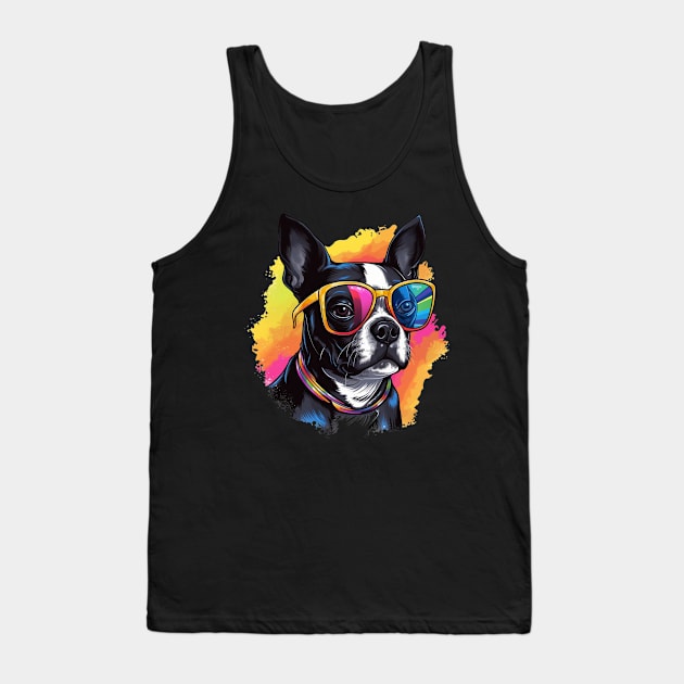 Boston Terrier with a splash of color Tank Top by NatashaCuteShop